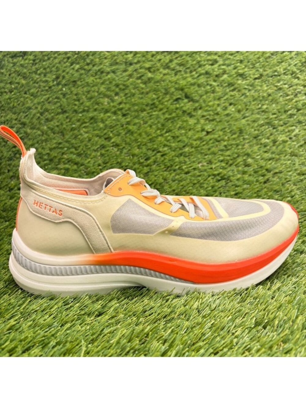 Hettas Alma Cruise Women Size 9 Gray Beige Orange Running Walking Shoes Sneakers